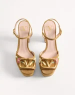 Valentino VLogo Signature Platform Sandal In Split Leather With Floral Embroidery 115 Mm - Image 5